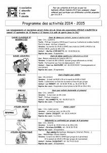 pub ACTIVITES 2014 2015