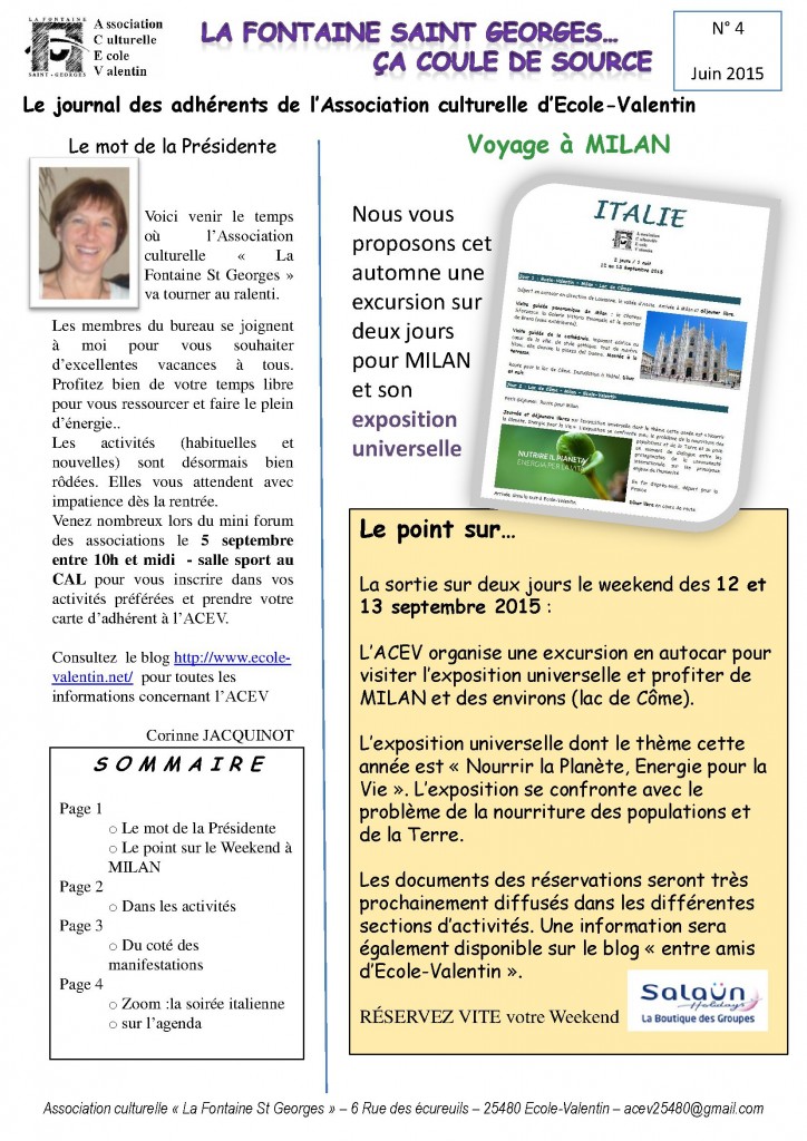 Journal des adhérents page 1